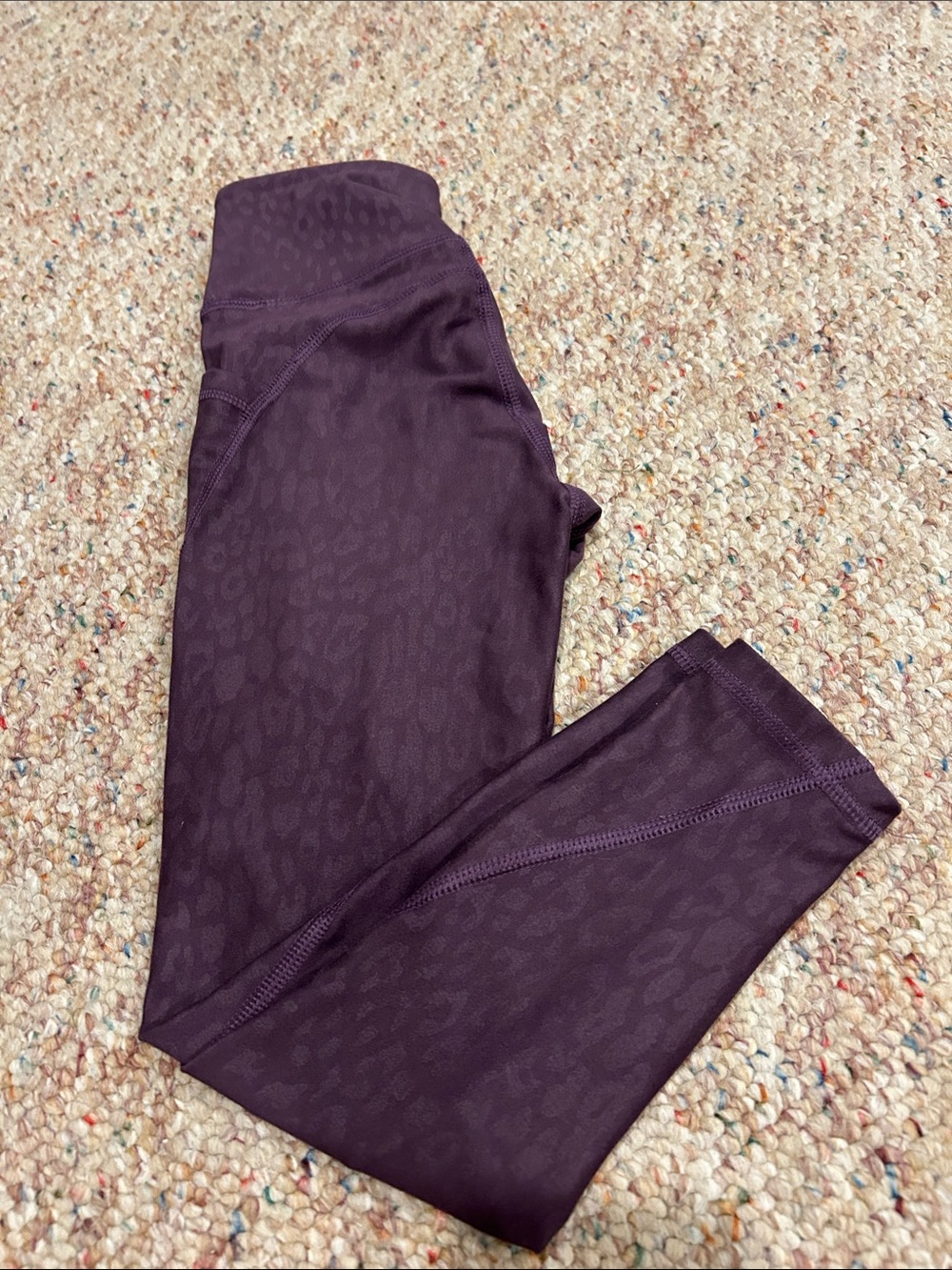 Girls' Plum Animal-Print Active Leggings